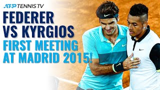 Roger Federer vs Nick Kyrgios Extended Highlights From First Meeting at Madrid 2015 [upl. by Ado444]