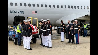 Medal Of Honor Final Salute Arrival For Vietnam Marine PFC Bruce Wayne Carter 10302020 [upl. by Kobi]