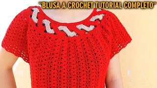 quotComo hacer blusa tejida a crochet paso a paso Tutorial completoquot  Todo en Crochet [upl. by Ytsirhk763]