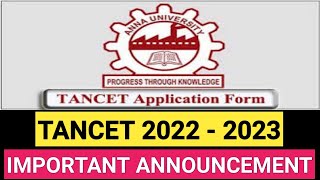 TANCET 2022 EXAM  ANNA UNIVERSITY  ONLINE REGISTRATION  ANNOUNCEMENT  FULL DETAILS IN TAMIL [upl. by Nynnahs990]