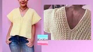 BlusaTop a crochet para mujer ¡Súper fácil y paso a paso [upl. by Rivi]