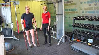 Using Crutches NWB Sitting and standing [upl. by Aihsekal]