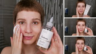 How to use The Ordinary Glycolic Acid Niacinamide and Alpha Arbutin  Full Demonstration on Face [upl. by Trebron]