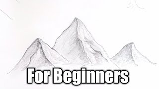 How to draw Mountain for Beginners  Easy  Realtime [upl. by Ansel]