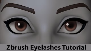 How to sculpt eyelashes in Zbrush  method 1 tutorial [upl. by Avigdor]