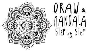 How to draw a MANDALA step by step for BEGINNERS EASY [upl. by Hugo]