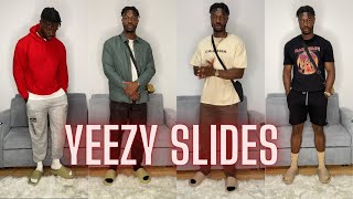 HOW TO STYLE YEEZY SLIDES PURE amp RESIN [upl. by Noelc367]