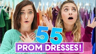 We Tried On 55 PROM DRESSES [upl. by Fabe453]