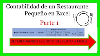 Cómo Llevar Contabilidad de un Restaurante pequeño PARTE 1 Determinando Costos [upl. by Rennane147]