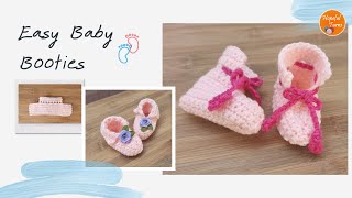 Very Easy Crochet Baby Booties for BEGINNERS  Newborn to 1 year [upl. by Sim]