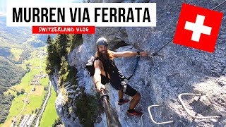 MURREN VIA FERRATA ON CLIFF EDGE IN SWITZERLAND [upl. by Oizirbaf]