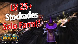 WoW Classic  25 Mage STOCKADES Solo Farm Powerleveling  Gold Farming [upl. by Anilac]