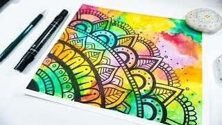 How To Draw An Easy Mandala  Watercolors [upl. by Elaval]