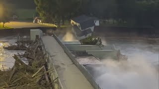 House Falls Into River After Rapidan Dam Collapses [upl. by Nnoved821]