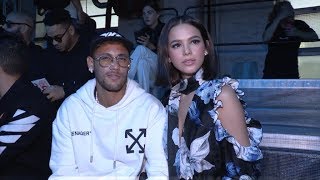 Neymar Jr and Bruna Marquezine at Off White Fashion Show in Paris [upl. by Sllew]