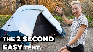 Review Decathlon Quechua 2 Second Easy Fresh amp Black 2Person Waterproof Camping Tent [upl. by Gney]