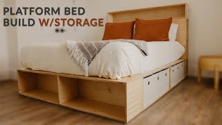 How To Build A Platform Bed With Storage  Woodworking [upl. by Fillbert943]