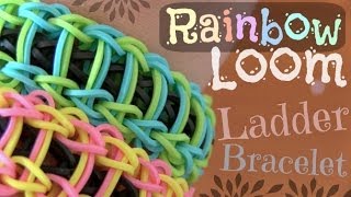 RAINBOW LOOM  Ladder Bracelet  How To  SoCraftastic [upl. by Aivekal238]