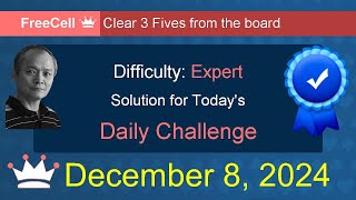 Microsoft Solitaire Collection FreeCell  Expert  December 8 2024 [upl. by Aelram]