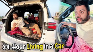 Living In A Car For 24 Hours Challenge 🚗😱 [upl. by Ripp]