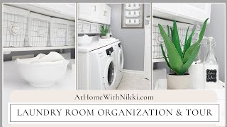 LAUNDRY ROOM ORGANIZATION amp TOUR  Home Organizing Tips [upl. by Ailet]