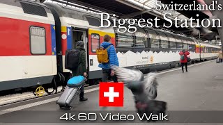 Zurich Railway Station Switzerland  Zürich HB Hauptbahnhof  Travel Videos 4k 60p [upl. by Muffin157]