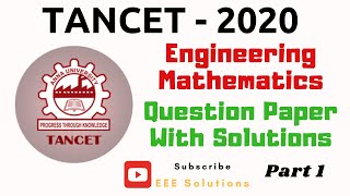 TANCET 2020  Engineering Maths Question Paper Detailed Solutions in Tamil தமிழ்  Part  1 [upl. by Fisa29]