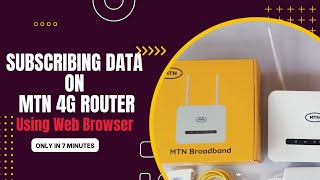 Subscribing Data On MTN 4G Router [upl. by Atina]