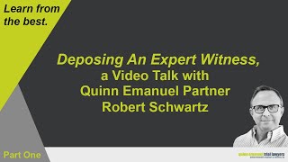 quotDeposing An Expert Witnessquot Part 1 with Partner Robert Schwartz [upl. by Amekahs]