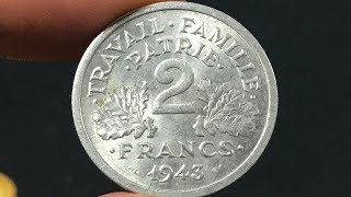 1943 France 2 Francs Coin • Values Information Mintage History and More [upl. by Pauli]