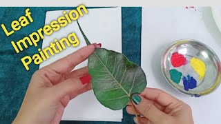 Leaf Impression Painting Tutorial  DIY Leaf Printing  Shaminas DIY [upl. by Tnaryb]