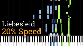 RachmaninoffKreisler  Liebesleid Slow Piano Tutorial 20 Speed [upl. by Ettigdirb967]