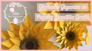 Girasoles Gigantes de Papel  Plantilla Gratis  Fáciles 🌻 [upl. by Muhammad]