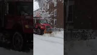 Snowplow in Montreal clearing the streets after a heavy snowfall montreal shorts winter [upl. by Airom]