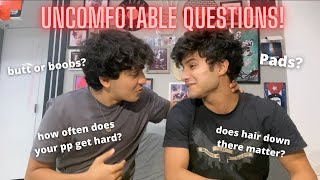 Guys answer UNCOMFORTABLE questions girls are too afraid to ask we kissed [upl. by Nordna]