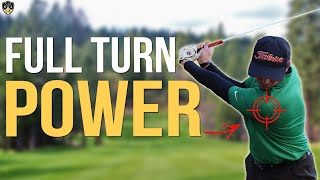 Left Shoulder Under Chin In Backswing ➜ Bigger Turn [upl. by Ignatzia]