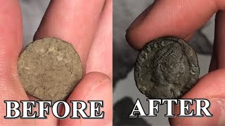 THE PROPER WAY TO RESTORE ANCIENT COINSDIY COIN COLLECTING COIN CLEANING EASY HOW TOO [upl. by Bathesda337]