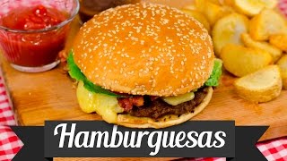 COMO HACER HAMBURGUESAS CASERAS 🍔🍟MUY FACIL  Recién Cocinados [upl. by Sayette]