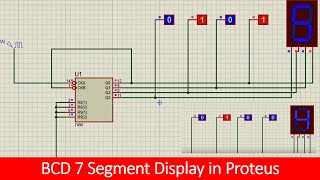 how to use BCD 7 segment display in Proteus tutorial [upl. by Heida]