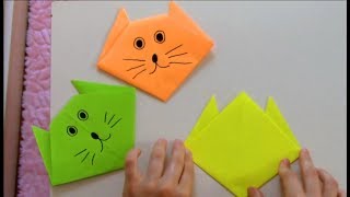 Origami Kedi Yapımı  Kağıttan Kedi Yapımı [upl. by Elirpa]