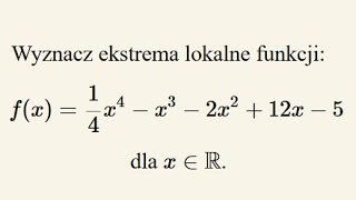 Ekstrema lokalne funkcji  zadanie [upl. by Anivad]