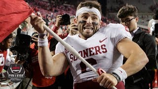 Baker Mayfield plants Oklahomas flag at midfield after Ohio State upset  College Football on ESPN [upl. by Ardyth807]