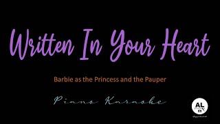 Written In Your Heart  Piano Karaoke Version  Barbie as the Princess and the Pauper [upl. by Annaerda]