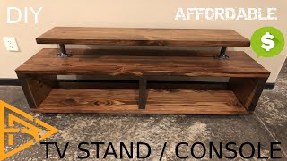 HOW TO MAKE AN AFFORDABLE TV STAND CONSOLE [upl. by Eerac]