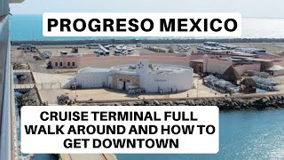 Progreso Cruise Terminal Full Walkaround  How to get to Progreso Downtown from a Cruise Ship [upl. by Arno]