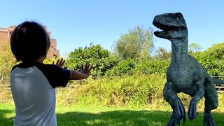 Los DINOSAURIOS de GOOGLE SUELTOS en el PARQUE con Dani y Evan [upl. by Dyson]