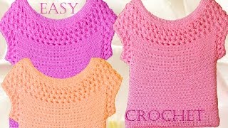 Blusa en punto entrecruzado tejida a Crochet  Learn crochet knitting [upl. by Inej]