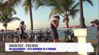 IRONMAN 703 Panama Lance Armstrong through T1 swim to bike [upl. by Attekal]