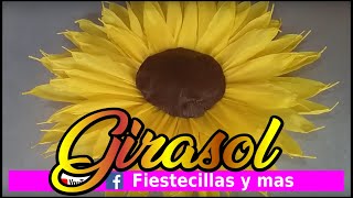 Flor de girasol en papel crepe [upl. by Maya]