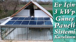 Ev için 3 kw Güneş Paneli Sistemi ile Elektrik Üretimi  Ekonomik Solar [upl. by Stefanie]